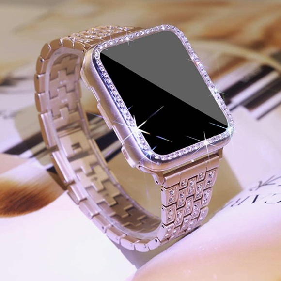 NEW! Champagne/Rhinestone Apple Watch Band - Picture 4 of 14
